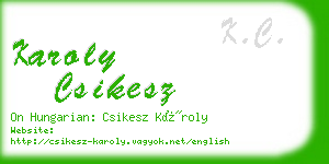 karoly csikesz business card